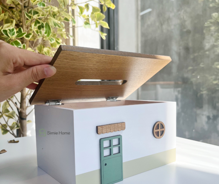 Hộp khăn giấy ô cửa xanh - Image 2