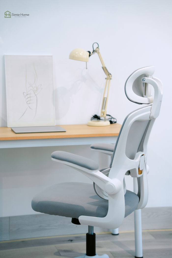 Ghế xoay Miki (xám trắng) - Image 2