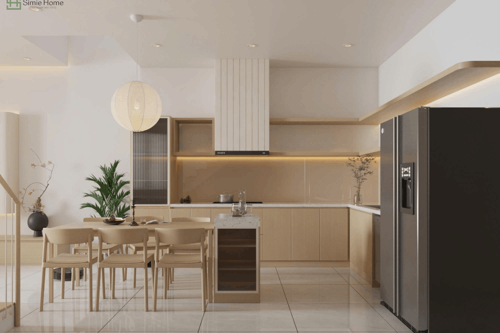 TỐI GIẢN VỚI TÔNG BE VÀ GỖ SÁNG